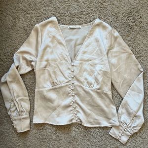 Cream silk blouse!